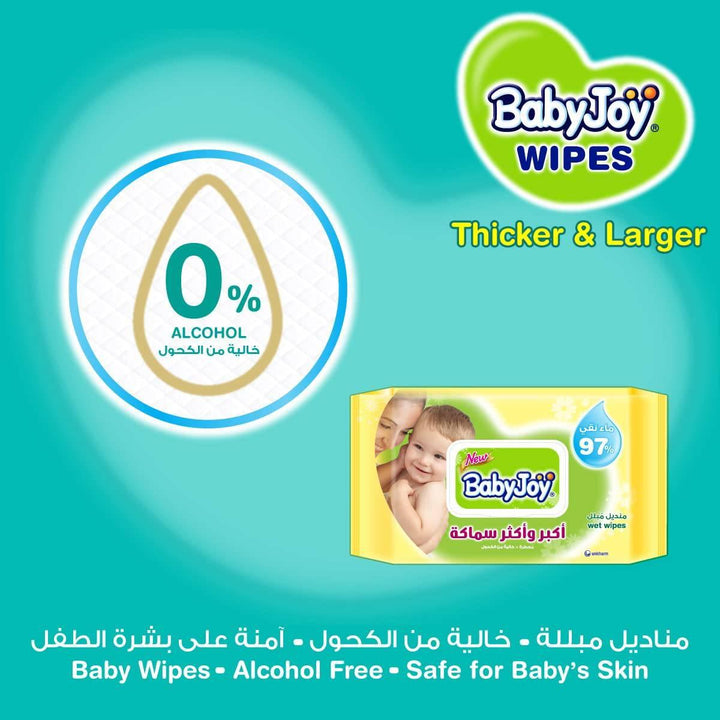 BabyJoy Thick and Large Wet Wipes Scented - 40Ã—2 Wipes - ZRAFH