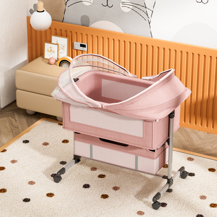 Dreeba Linen Fabric Baby Crib Wbb-007 - Zrafh.com - Your Destination for Baby & Mother Needs in Saudi Arabia