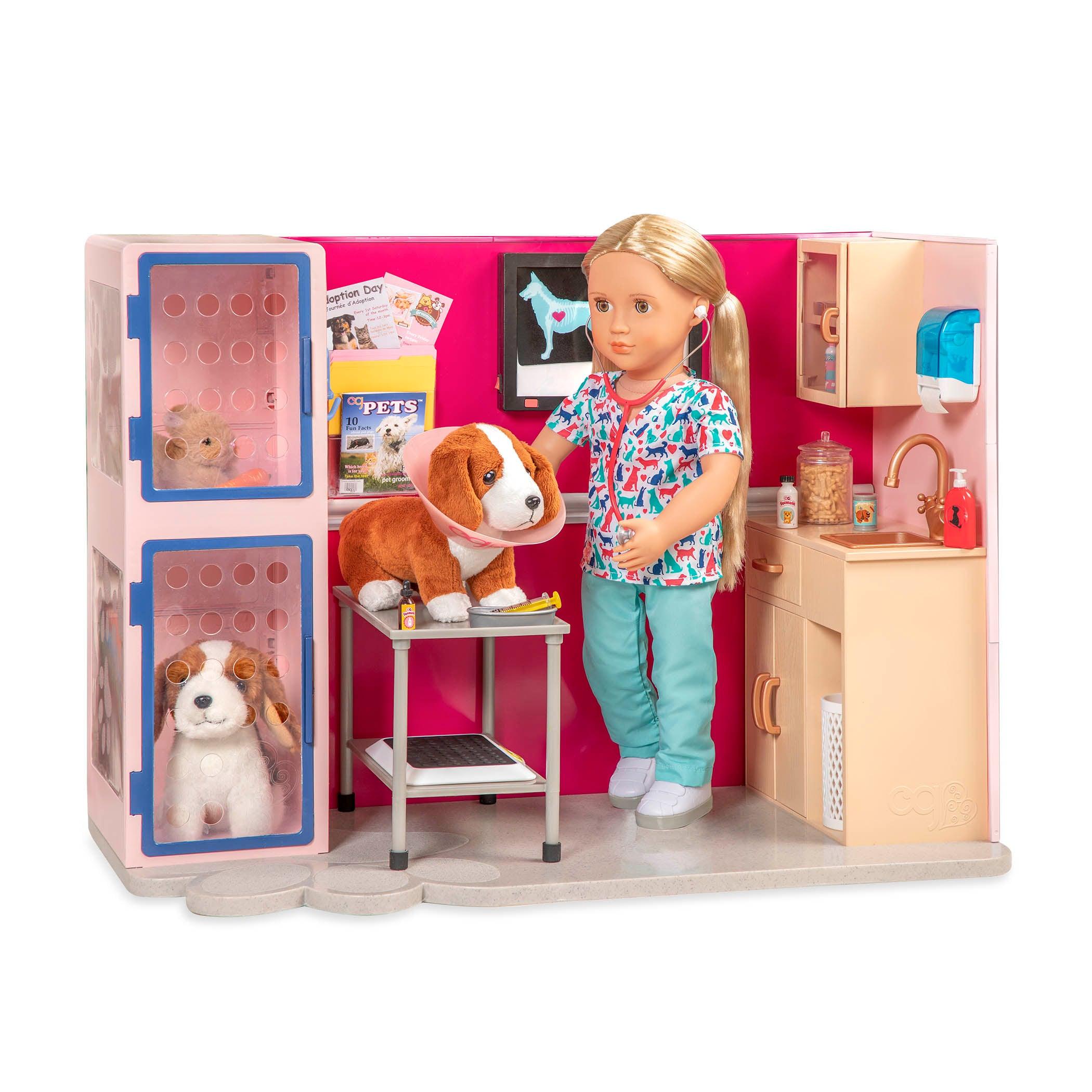 Our Generation Vet Clinic Playset 18inch Doll Accessories Plush