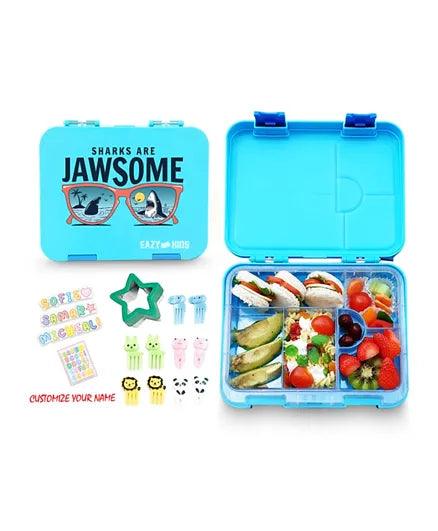 Eazy Kids 6 & 4 Convertible Bento Lunch Box w/ sandwich cutter- Unicorn  Pink