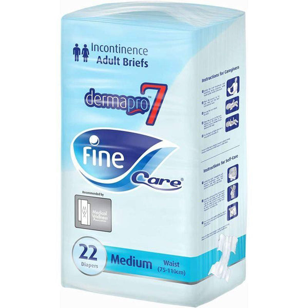 Incontinence Unisex adult diapers, Size Medium (Waist 75-110 cm), 22 count. Fine Care¬Æ briefs with Maximum Absorbency, Leak Protection. - ZRAFH