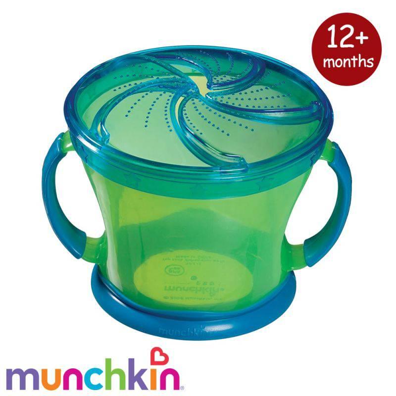 Munchkin Stainless Steel Snack Catcher with Lid, 9 Ounce, Blue