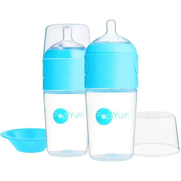 Pop Yum 2 PCS Pack Baby Feeding Bottle - 260 ml - Blue - ZRAFH
