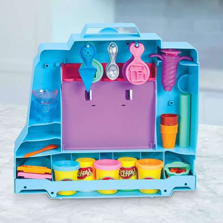Play-Doh Kitchen Creations Ice Cream Truck Toy Playset - 20 Kitchen Accessories - 5 Cans - ZRAFH