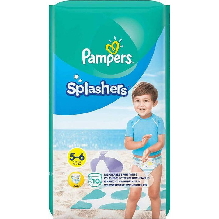 Pampers Splashers Baby Diapers Disposable Swim Pants Carry Pack Size (5-6) 14+ Kg - 10 Diapers - ZRAFH