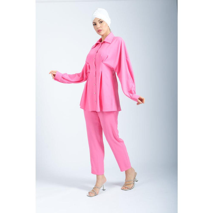 Londonella Women's Wide Long Sleeves Blouse With Pants Set - 100271 - Zrafh.com - Your Destination for Baby & Mother Needs in Saudi Arabia