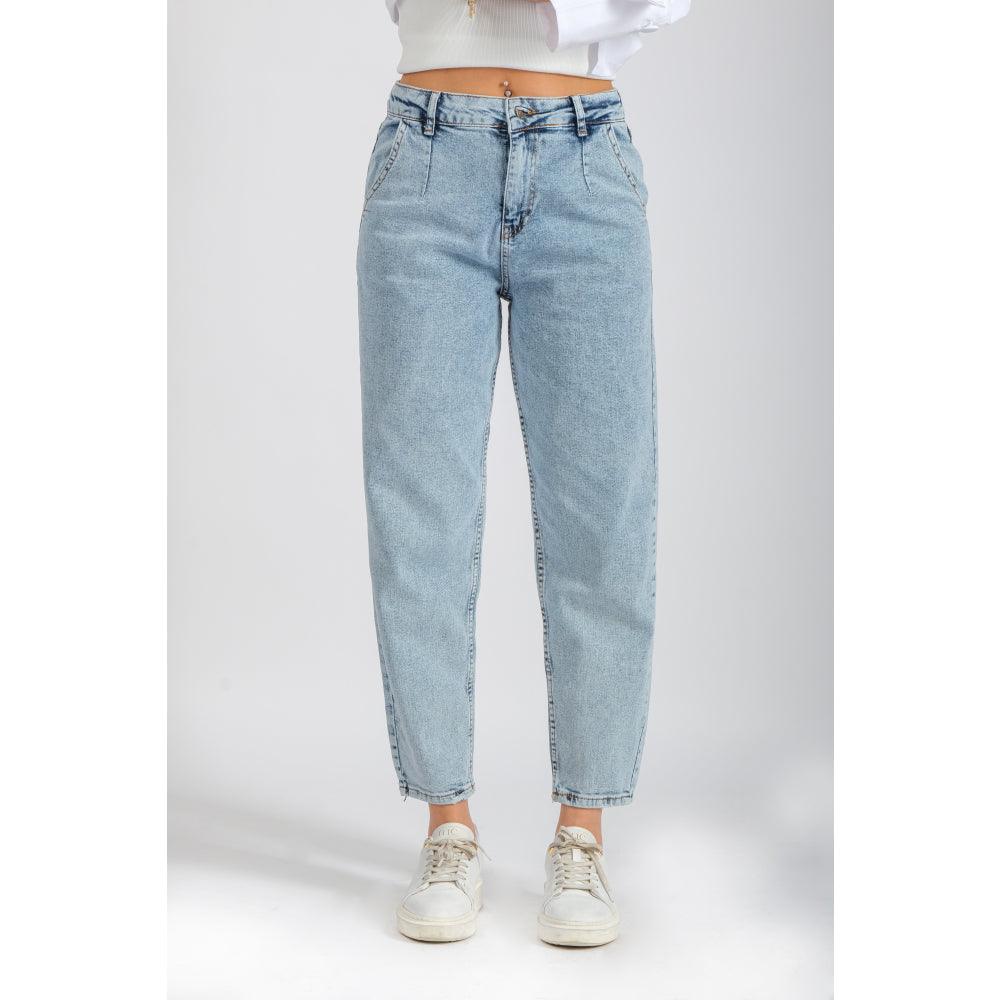 Explore The Best Fashion Items With Londonella Women's Mid-waisted Jeans  With Wide Legs Design - Blue - 100213