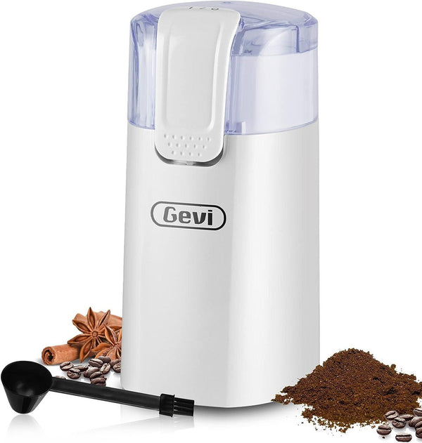 Gevi One-Touch Button Electric Coffee Grinder Coffee Bean Grinder for Coffee Espresso Latte Mochas, Noiseless Operation-white - Zrafh.com - Your Destination for Baby & Mother Needs in Saudi Arabia