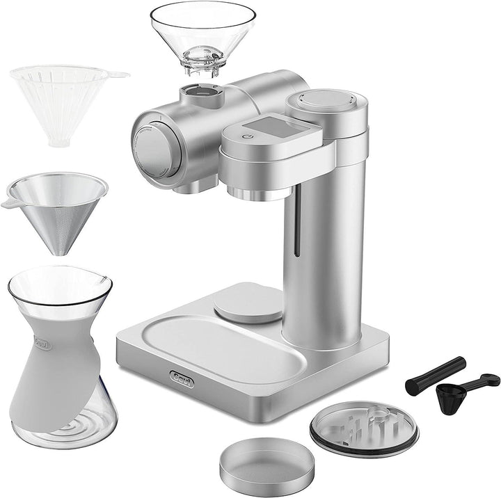 Gevi 4-in-1 Smart Pour-over Coffee Machine Fast Heating Brewer With Built-In Grinder, 51 Step Grind Setting, Automatic Barista Mode, Custom Recipes, Descaling Function, Blue, Aluminum, 1000W - Zrafh.com - Your Destination for Baby & Mother Needs in Saudi Arabia