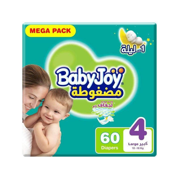 Babyjoy Mega Pack Baby Diaper Size #4 Large - 10-18 kg - 60 Diaper - ZRAFH