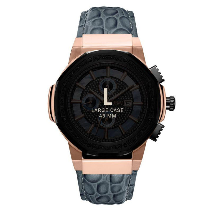 JBW Saxon Men's Watch 10 Year Anniversary 0.16 ctw Diamond And Rose Gold-plated Watch - Grey - JB-6101L-10A - Zrafh.com - Your Destination for Baby & Mother Needs in Saudi Arabia