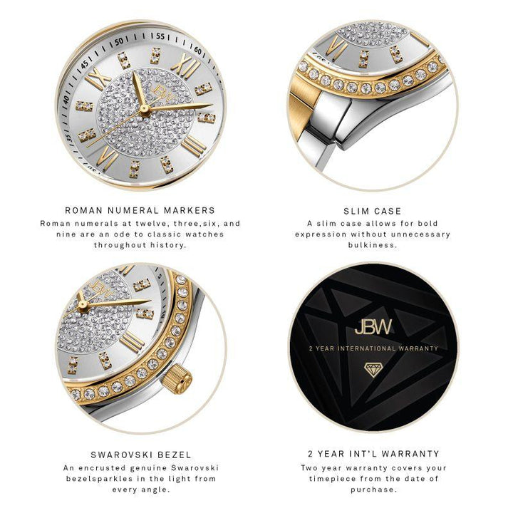 JBW Women's Mondrian 34 Watch 0.08 ctw Diamond - Stainless Steel - Silver And Gold - J6388 - Zrafh.com - Your Destination for Baby & Mother Needs in Saudi Arabia