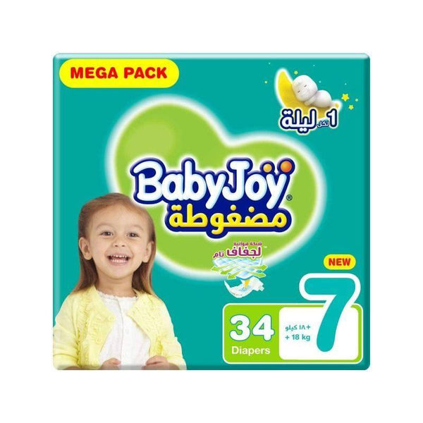 Babyjoy Mega Pack Baby Diaper Size #7 - +18 kg - 34 Diaper - ZRAFH