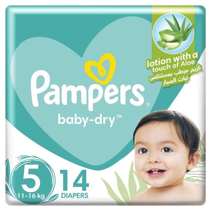 Pampers Baby-Dry, Size 5, Junior, 11-16 kg, Carry Pack, 14 Diapers | ZRAFH