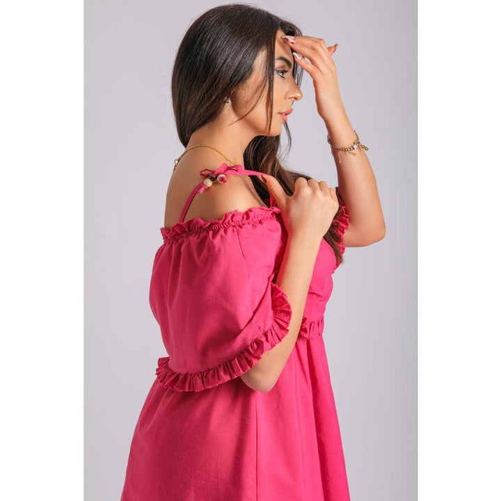 Londonella Women's half Lantern Sleeves Off-shoulder style Dress - 100204 - Zrafh.com - Your Destination for Baby & Mother Needs in Saudi Arabia