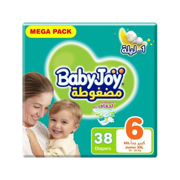 Babyjoy Mega Pack Baby Diaper Size #6 Junior XXL - +16 kg - 38 Diaper - ZRAFH