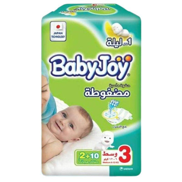 Babyjoy Saving Pack Baby Diaper No#3 Size Meduim - 6-12 kg - 2+10 Diaper - ZRAFH