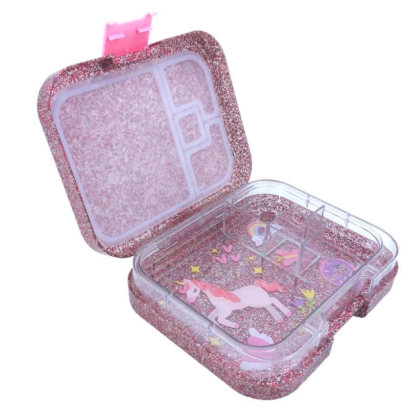 Tinywheel Bento Box 4 Compartments - Pink - Unicorn