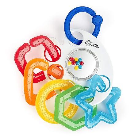 Baby Einstein Shake Rattle & Soothe Take-Along Textured Teether Toy - Bpa Free Ages Newborn + , Multi - Zrafh.com - Your Destination for Baby & Mother Needs in Saudi Arabia