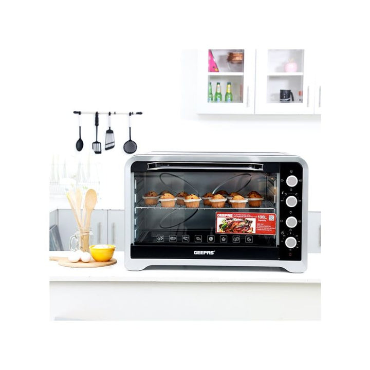 Geepas Electric Microwave Oven With Grill - 100 L - 2800 W - Silver - GO34027 - Zrafh.com - Your Destination for Baby & Mother Needs in Saudi Arabia
