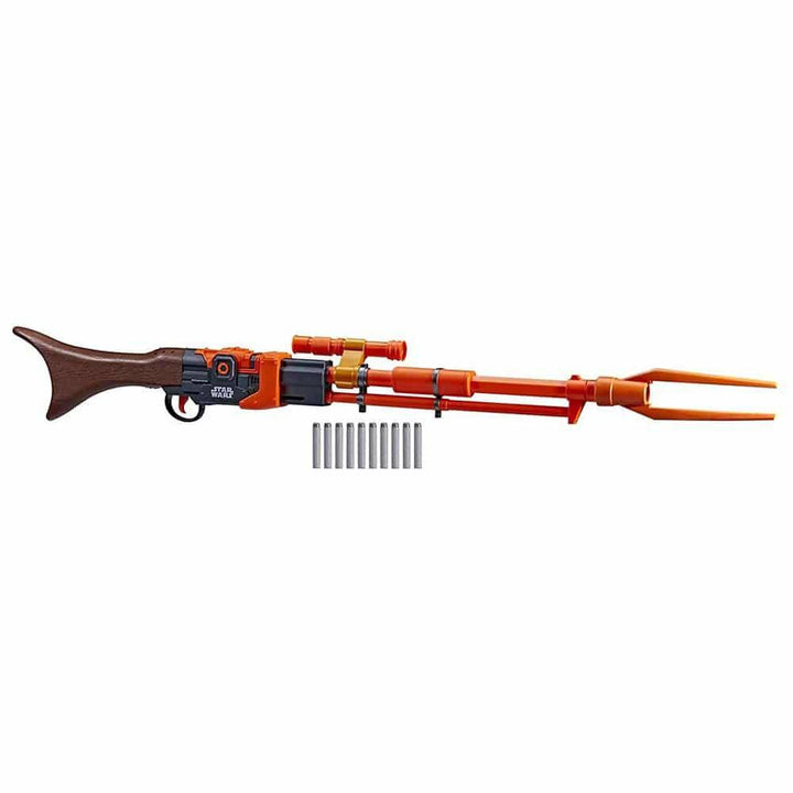 NERF Star Wars Amban Phase-Pulse Blaster, The Mandalorian, Scope, 10 Official Elite Darts, Breech Load, 50.25 Inches Long - ZRAFH