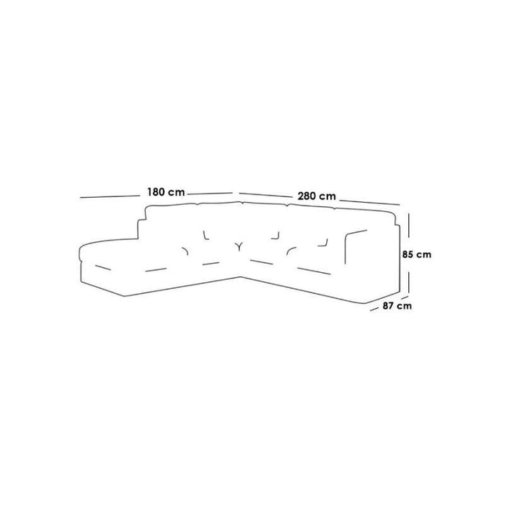 Alhome LShape  Sofa 280x180x87x85 cm - Beige - Zrafh.com - Your Destination for Baby & Mother Needs in Saudi Arabia