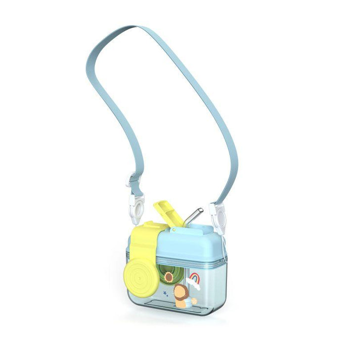 Small Camera Shaped Water Bottle With Straw - 400 ml - Zrafh.com - Your Destination for Baby & Mother Needs in Saudi Arabia