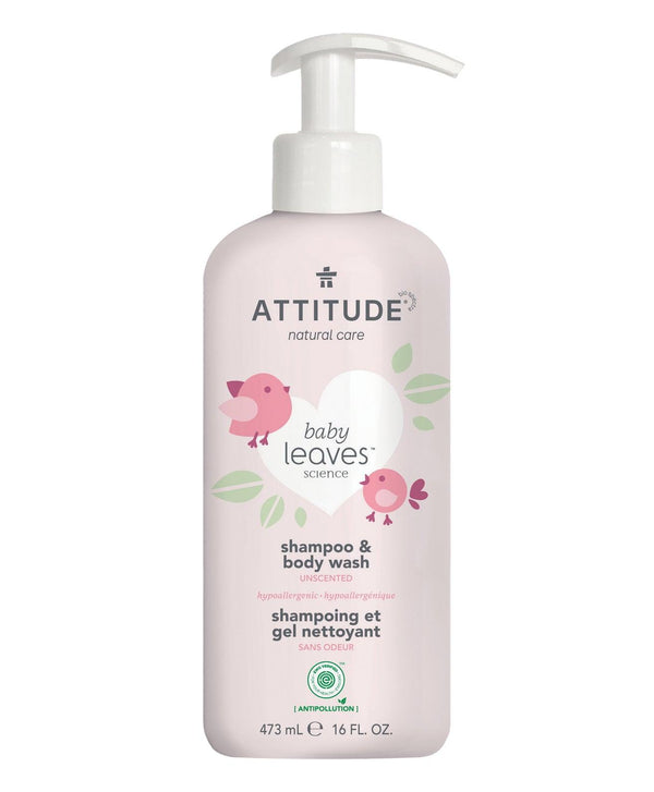 Attitude 2-in-1 Shampoo and Body Wash for Baby, Fragrance-Free EWG Hypoallergenic - Zrafh.com - Your Destination for Baby & Mother Needs in Saudi Arabia