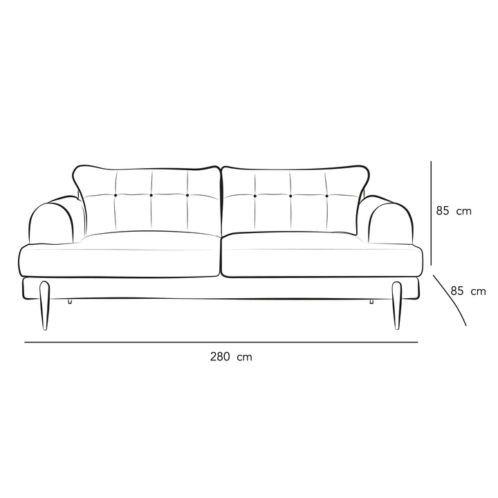 Golden Comfort: Turmeric Velvet 3-Seater Sofa for Warmth By Alhome - Zrafh.com - Your Destination for Baby & Mother Needs in Saudi Arabia