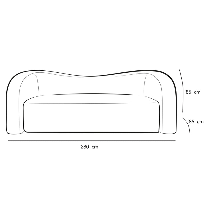 Timeless Chic: White Bouclé 3-Seater Sofa By Alhome - Zrafh.com - Your Destination for Baby & Mother Needs in Saudi Arabia