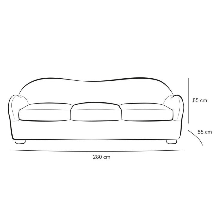 Beige Linen 3-Seater Sofa for Timeless Elegance By Alhome - Zrafh.com - Your Destination for Baby & Mother Needs in Saudi Arabia