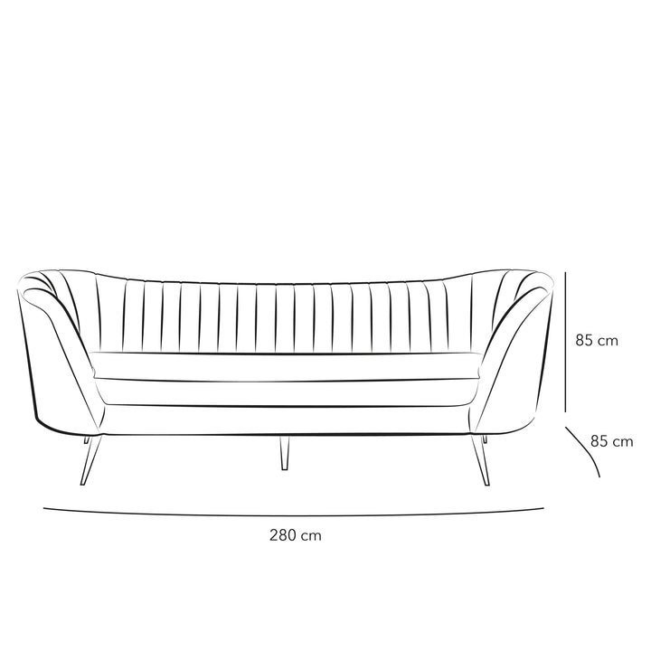 Timeless Luxury: Gray Velvet 3-Seater Sofa By Alhome - Zrafh.com - Your Destination for Baby & Mother Needs in Saudi Arabia