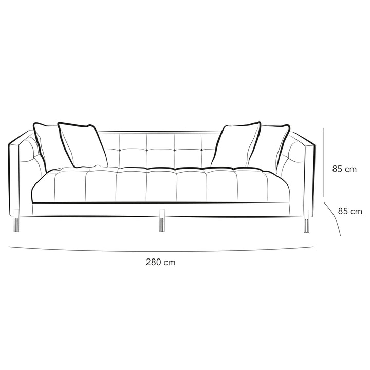 Modern Elegance: 3-Seater Velvet Sofa By Alhome - Zrafh.com - Your Destination for Baby & Mother Needs in Saudi Arabia