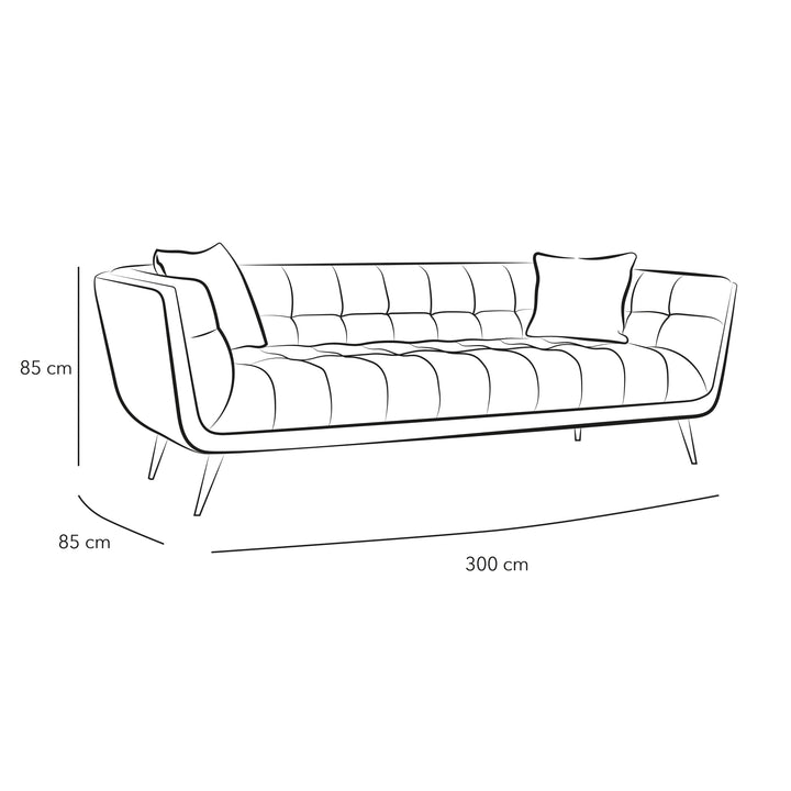 Timeless Tranquility: 3-Seater Velvet Sofa By Alhome - Zrafh.com - Your Destination for Baby & Mother Needs in Saudi Arabia