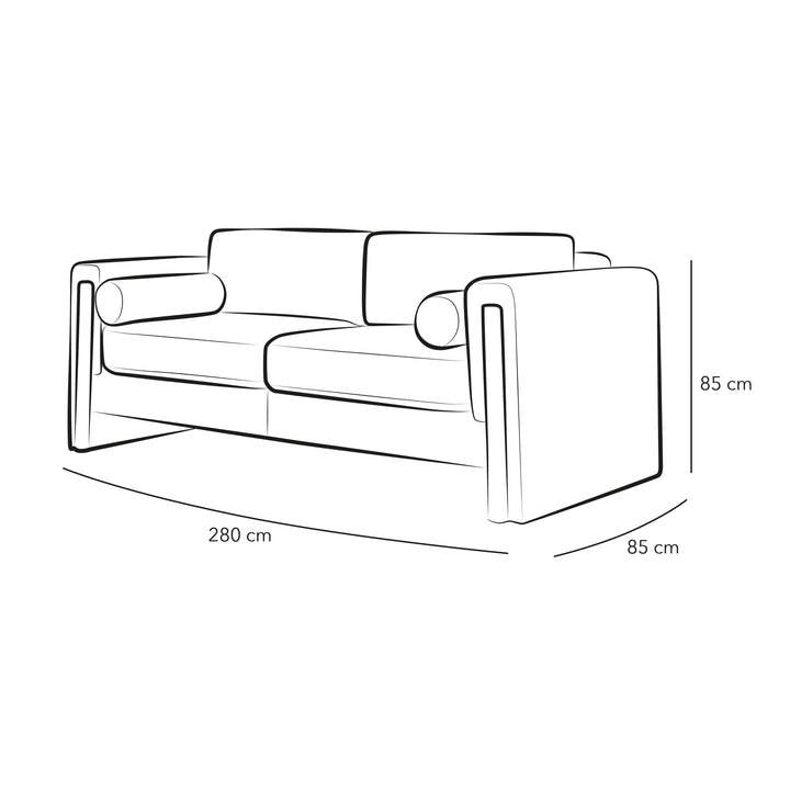 Timeless Relaxation: 3-Seater Linen Sofa in Beige By Alhome - Zrafh.com - Your Destination for Baby & Mother Needs in Saudi Arabia