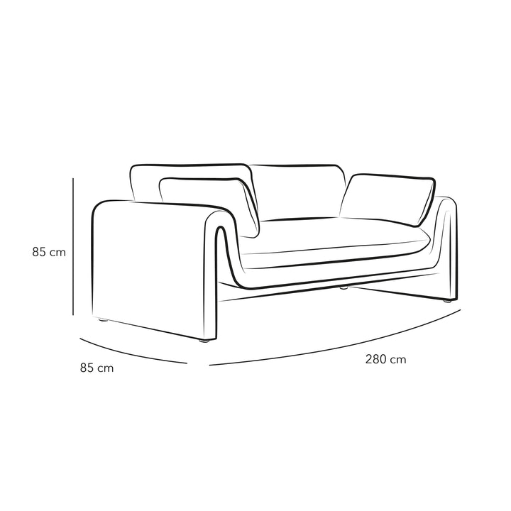 Tranquil Comfort: 3-Seater Bouclé Sofa in Beige By Alhome - Zrafh.com - Your Destination for Baby & Mother Needs in Saudi Arabia