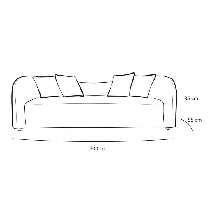 Timeless Comfort: 3-Seater Linen Sofa in Gray By Alhome - Zrafh.com - Your Destination for Baby & Mother Needs in Saudi Arabia