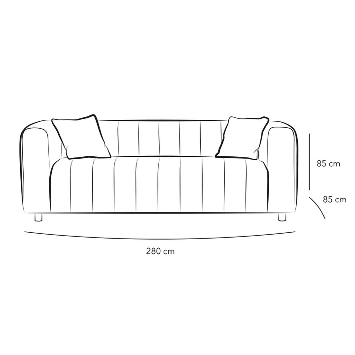 3-Seater Beige Chanel Sofa By Alhome - Zrafh.com - Your Destination for Baby & Mother Needs in Saudi Arabia