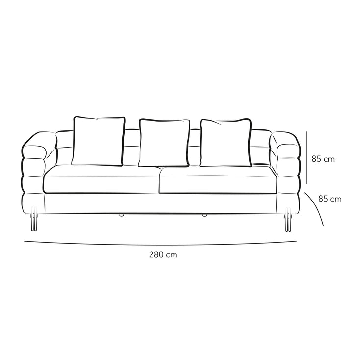 3-Seater Gray Bouclé Sofa By Alhome - Zrafh.com - Your Destination for Baby & Mother Needs in Saudi Arabia