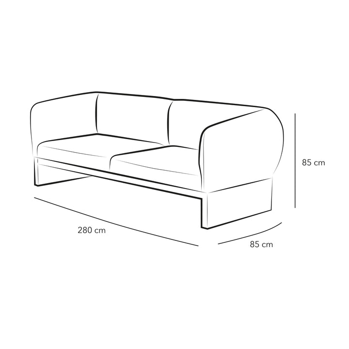 Sofa 3 Seater Black - 280x85x85 - Linen By Alhome - Zrafh.com - Your Destination for Baby & Mother Needs in Saudi Arabia