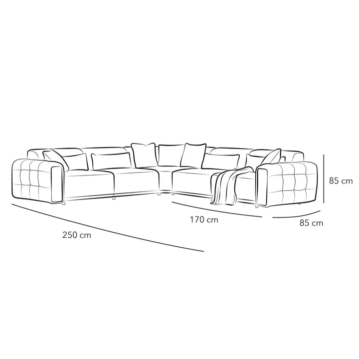 Chanel Beige L-Shaped Sofa By Alhome - Zrafh.com - Your Destination for Baby & Mother Needs in Saudi Arabia