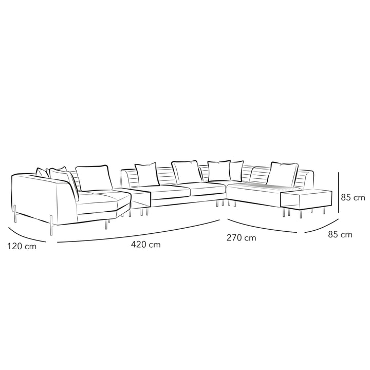 Chanel Gray L-Shaped Sofa By Alhome - Zrafh.com - Your Destination for Baby & Mother Needs in Saudi Arabia