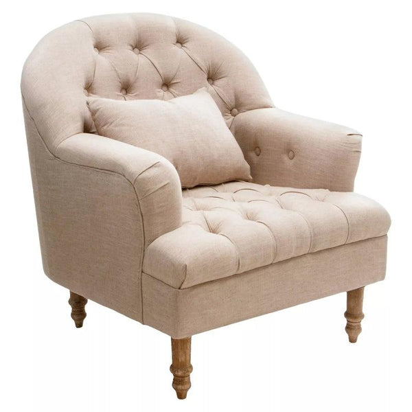 Beige Linen Chair By Alhome - 110111741 - Zrafh.com - Your Destination for Baby & Mother Needs in Saudi Arabia