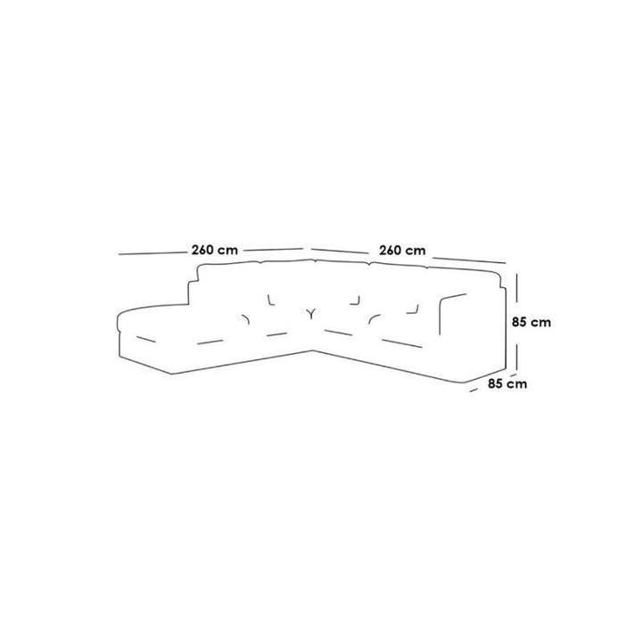 Alhome LShape Sofa 260x260x85x85 cm - Grey - Zrafh.com - Your Destination for Baby & Mother Needs in Saudi Arabia