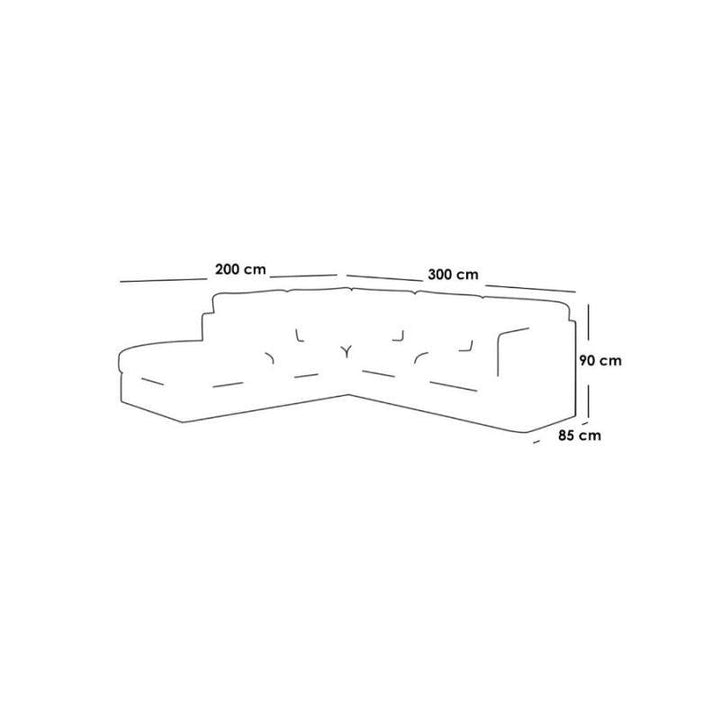 Alhome LShape sofa 300x200x85x90 cm - Blue - Zrafh.com - Your Destination for Baby & Mother Needs in Saudi Arabia