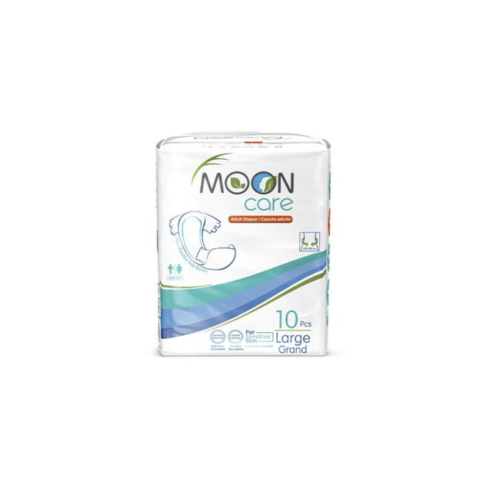 Mooncare Adult Diapers - Large - 10 Pieces - Zrafh.com - Your Destination for Baby & Mother Needs in Saudi Arabia