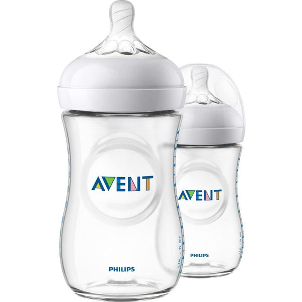 Philips Avent Natural Feeding Bottle White - 260ml - 2 Pieces - Zrafh.com - Your Destination for Baby & Mother Needs in Saudi Arabia