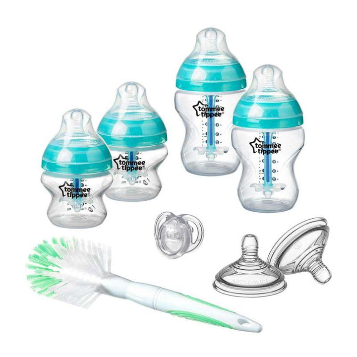 Tommee Tippee Advanced Anti-Colic Slow Flow Newborn Baby Bottle Starter Kit - Mixed Sizes-Turqouise - Zrafh.com - Your Destination for Baby & Mother Needs in Saudi Arabia