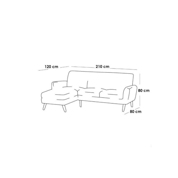 Alhome LShape  Sofa 210x80x120x80 cm - Yellow - Zrafh.com - Your Destination for Baby & Mother Needs in Saudi Arabia