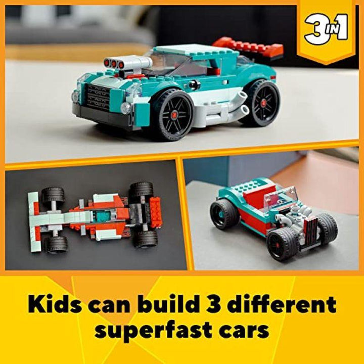 Lego Creator Street Racer 3in1 - 258 Pieces - 6371108 - Zrafh.com - Your Destination for Baby & Mother Needs in Saudi Arabia